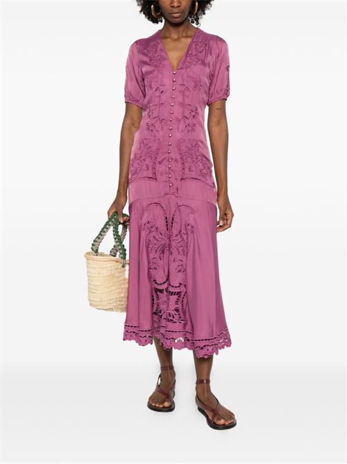 Richelieu sateen maxi dress FARM RIO | 344401PINKL0027
